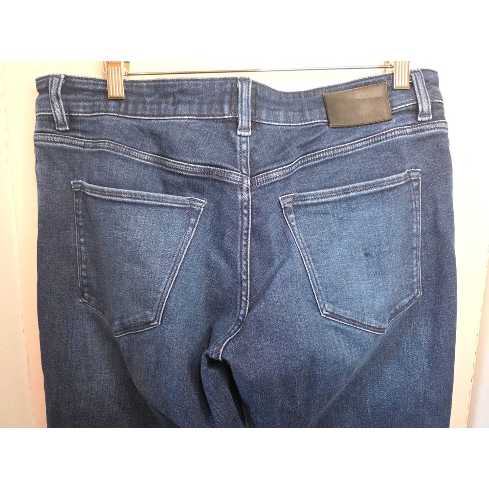 BOSS Hugo Boss Responsible Stretch Jeans Dark Wash Straight Leg Denim Blue - Picture 3 of 10